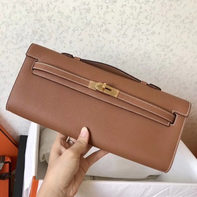 Hermes Brown Epsom Kelly Cut Handmade Bag LDBS241901