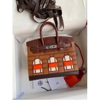 Hermes Brown Sac Faubourg Birkin 20 Sellier Limited Edition Bag LDBS241907