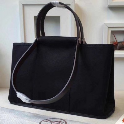 Hermes Cabag Elan Bag In Black Canvas LDBS241911