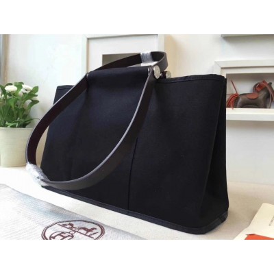 Hermes Cabag Elan Bag In Black Canvas LDBS241911