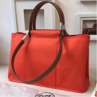 Hermes Cabag Elan Bag In Capucine Canvas LDBS241912