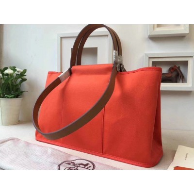 Hermes Cabag Elan Bag In Capucine Canvas LDBS241912