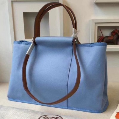 Hermes Cabag Elan Bag In Celeste Canvas LDBS241913