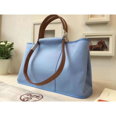 Hermes Cabag Elan Bag In Celeste Canvas LDBS241913