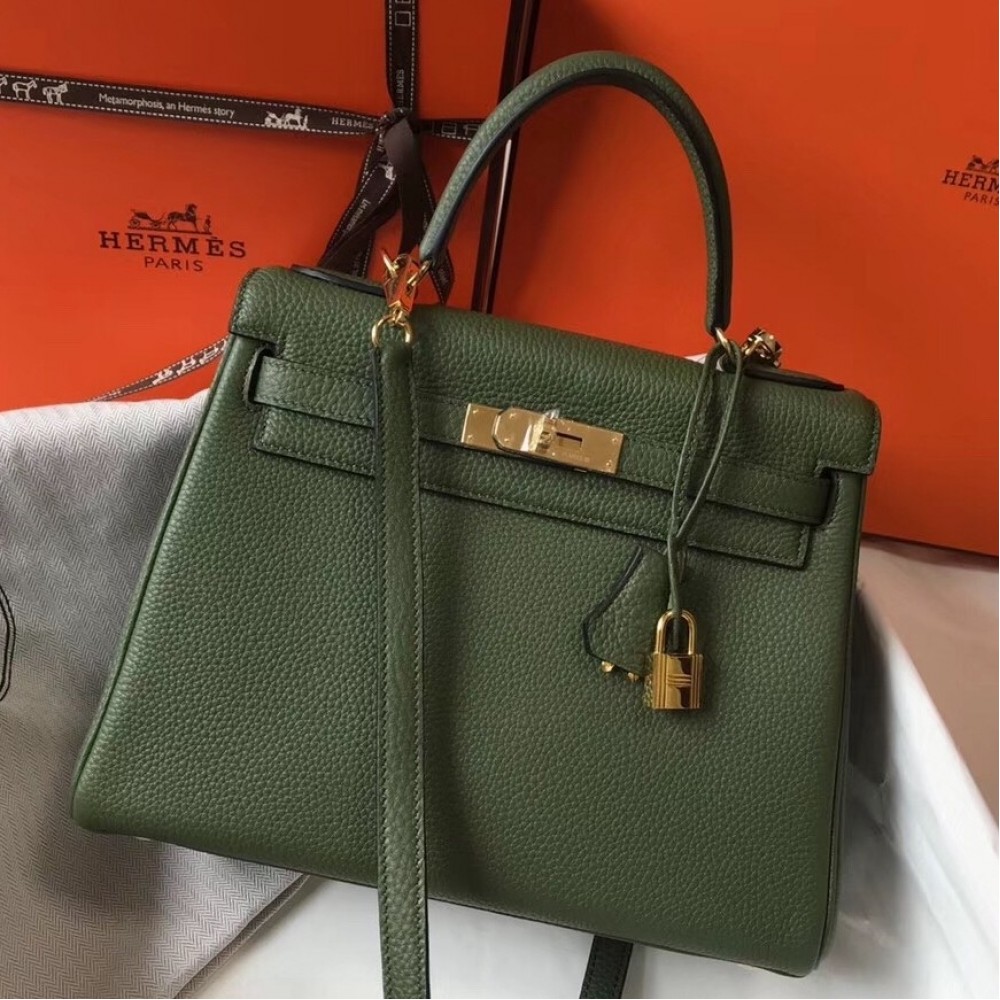 Hermes Canopee Clemence Kelly 28cm Bag LDBS243101