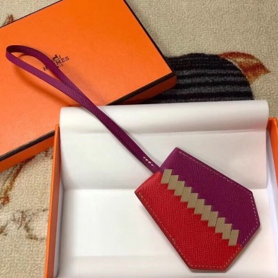 Hermes Clochette Cles Grand Tressage Charm In Red/Purple LDBS241934