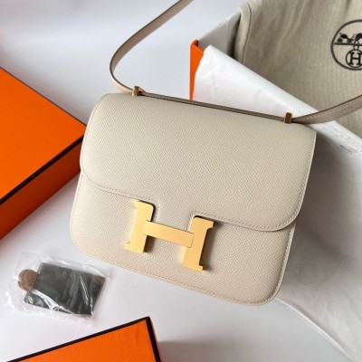 Hermes Constance 1-18 Mirror Bag In Nata Epsom Calfskin LDBS241943