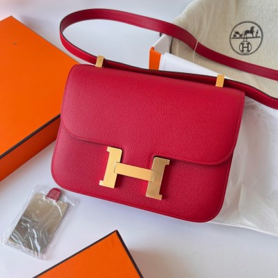 Hermes Constance 1-24 Mirror Bag In Red Epsom Calfskin LDBS241946