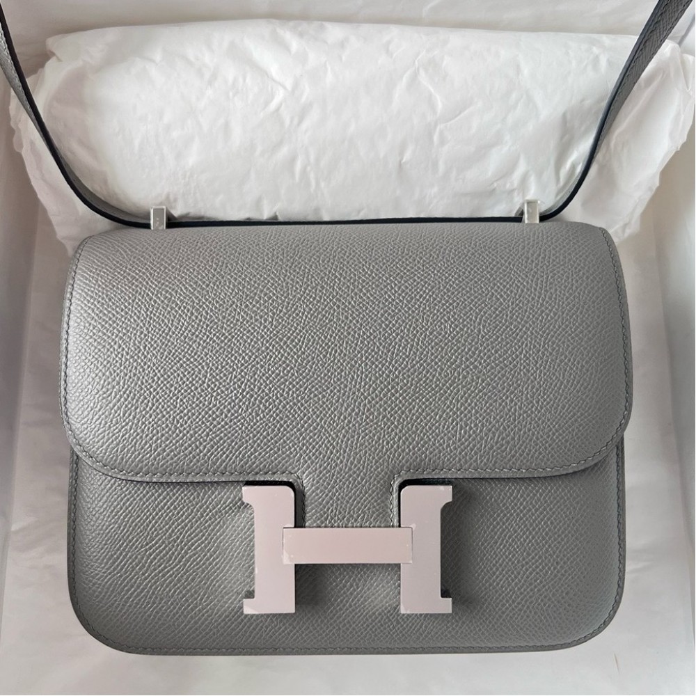 Hermes Constance 18 Handmade Bag In Gris Meyer Epsom Calfskin LDBS241963