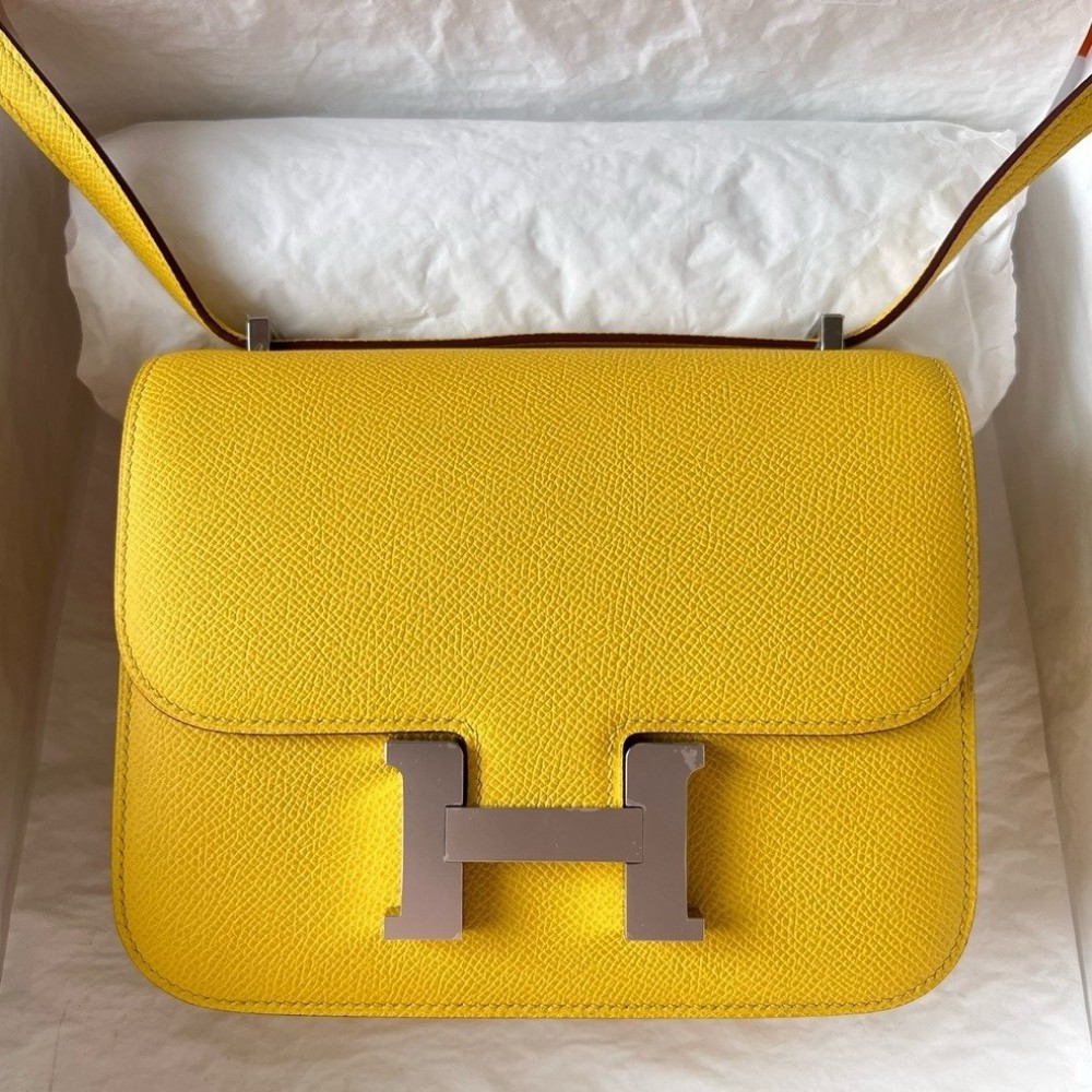 Hermes Constance 18 Handmade Bag In Jaune de Naples Epsom Calfskin LDBS241966