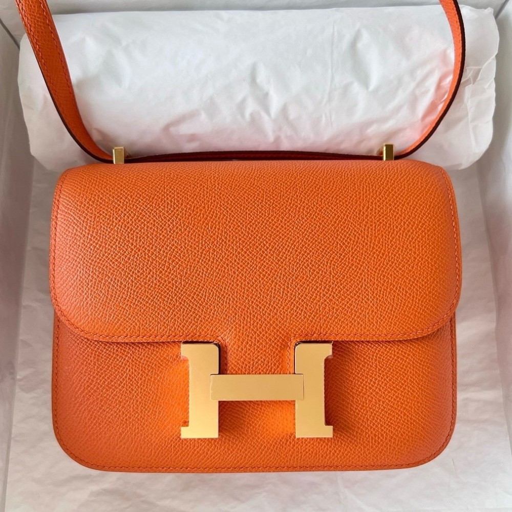 Hermes Constance 18 Handmade Bag In Orange Epsom Calfskin LDBS241969