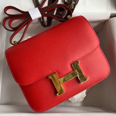 Hermes Constance 18 Handmade Bag In Rouge Coeur Epsom Calfski LDBS241975