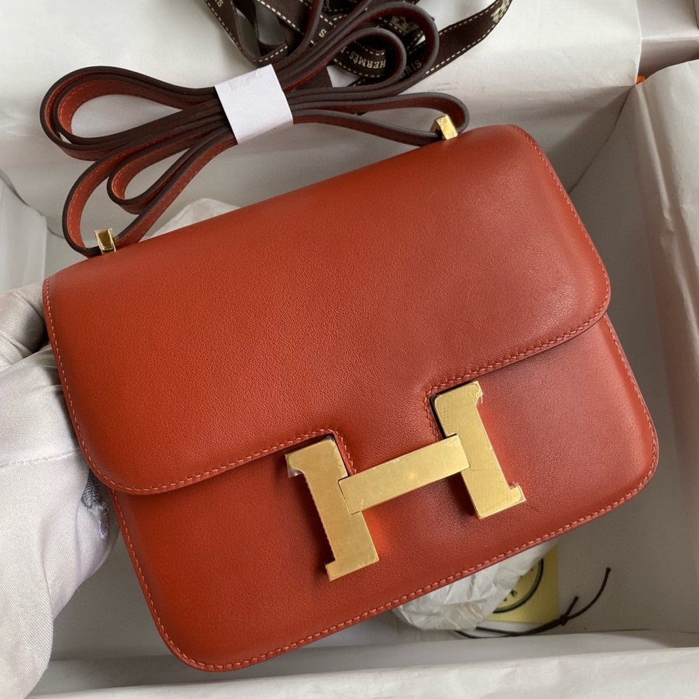 Hermes Constance 18 Handmade Bag In Sienna Swift Calfskin LDBS241976