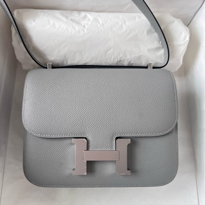 Hermes Constance 18 Handmade Bag in Gris Mouette Epsom Calfskin LDBS241964