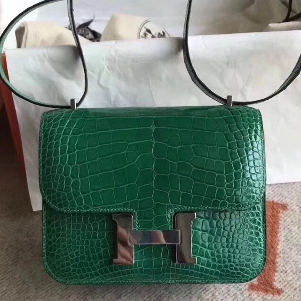 Hermes Constance 24cm Green Niloticus Crocodile LDBS241991