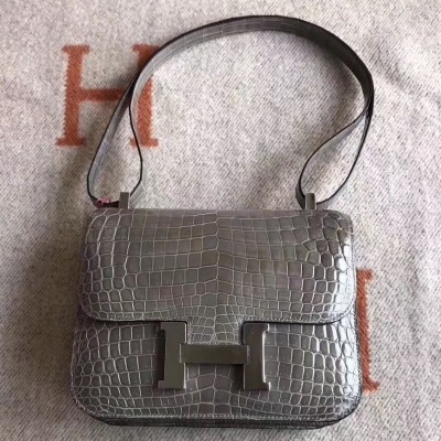 Hermes Constance 24cm Grey Niloticus Crocodile LDBS241992