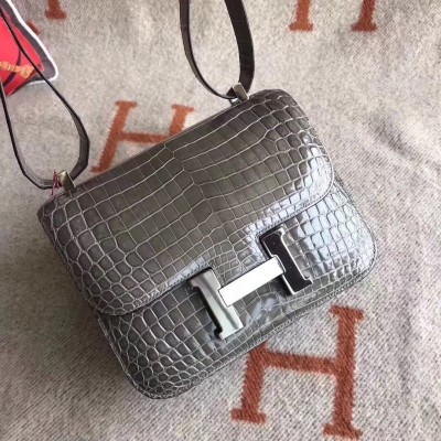 Hermes Constance 24cm Grey Niloticus Crocodile LDBS241992