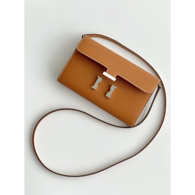 Hermes Constance To Go Wallet in Gold Epsom Calfskin LDBS242008