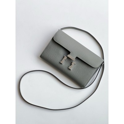 Hermes Constance To Go Wallet in Gris Meyer Epsom Calfskin LDBS242009