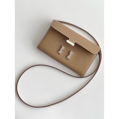 Hermes Constance To Go Wallet in Taupe Epsom Calfskin LDBS242016