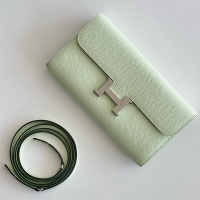 Hermes Constance To Go Wallet in Vert Fizz Epsom Calfskin LDBS242017