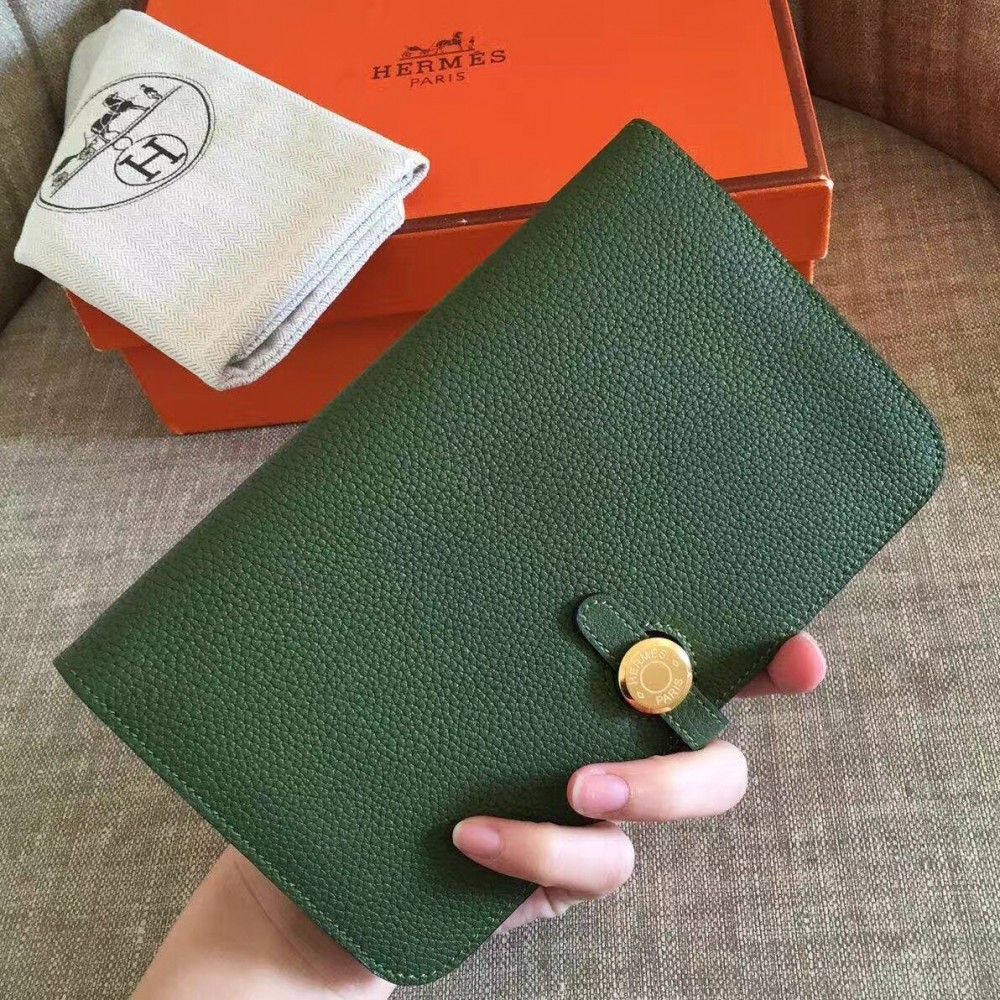 Hermes Dark Green Dogon Duo Combined Wallet LDBS242026