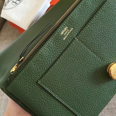 Hermes Dark Green Dogon Duo Combined Wallet LDBS242026