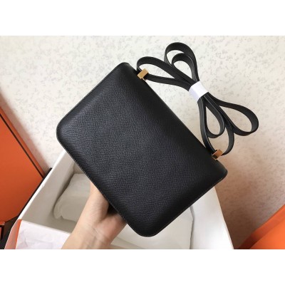 Hermes Epsom Constance 24cm Black Handmade Bag LDBS242038