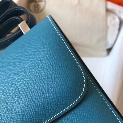 Hermes Epsom Constance 24cm Blue Jean Handmade Bag LDBS242040