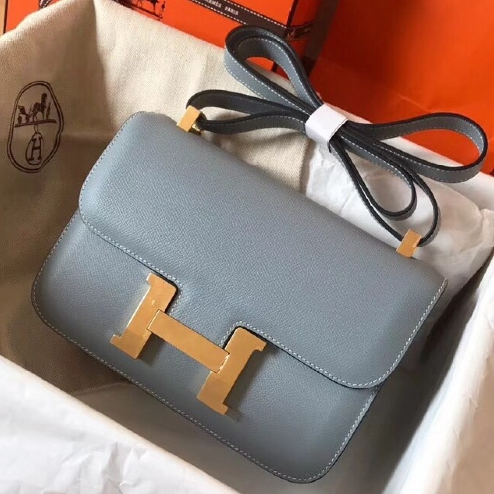 Hermes Epsom Constance 24cm Blue Lin Handmade Bag LDBS242041