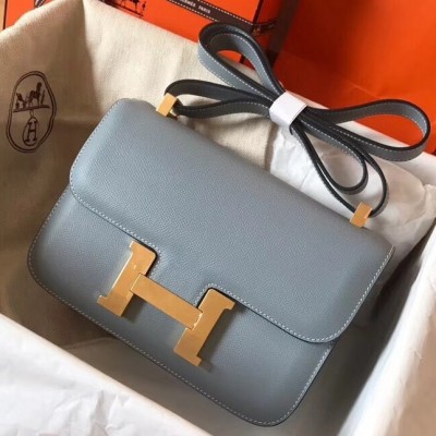 Hermes Epsom Constance 24cm Blue Lin Handmade Bag LDBS242041