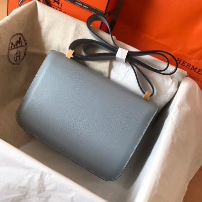 Hermes Epsom Constance 24cm Blue Lin Handmade Bag LDBS242041