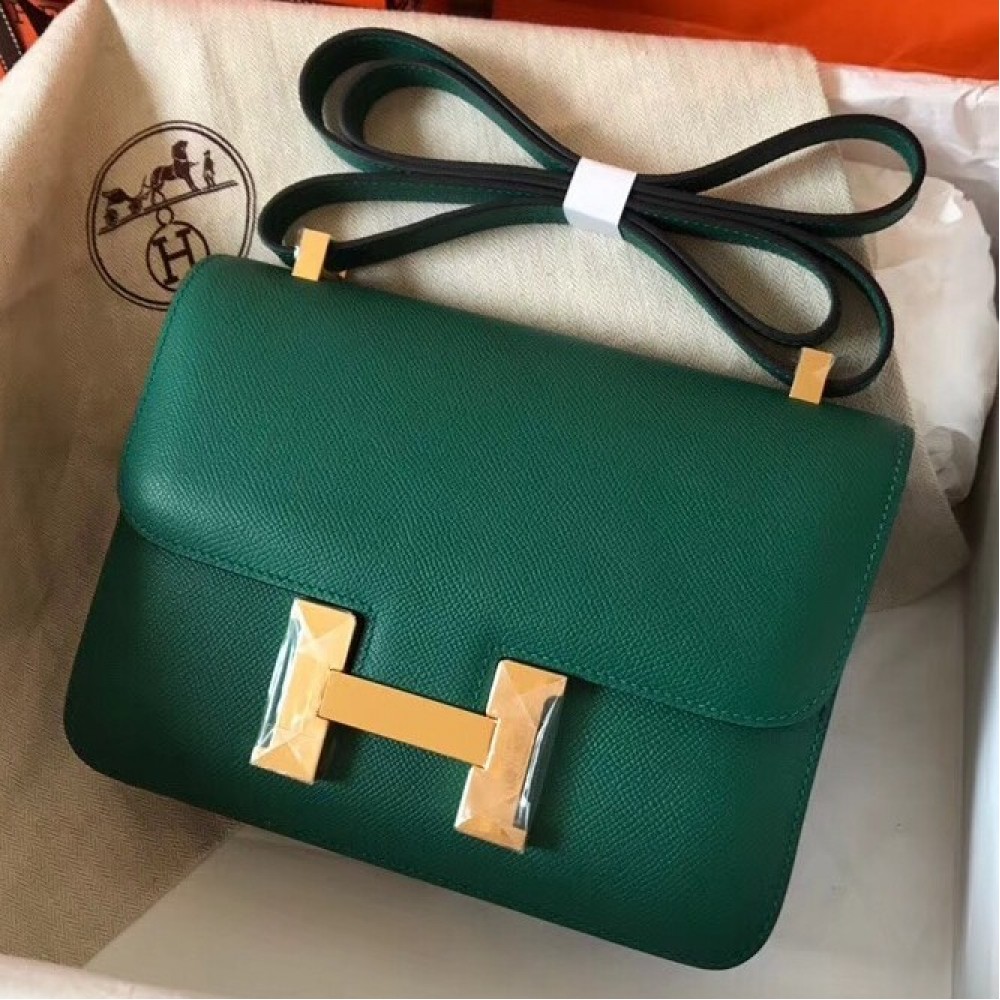 Hermes Epsom Constance 24cm Malachite Handmade Bag LDBS242045