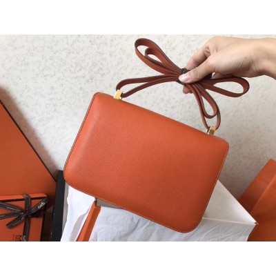 Hermes Epsom Constance 24cm Orange Handmade Bag LDBS242046