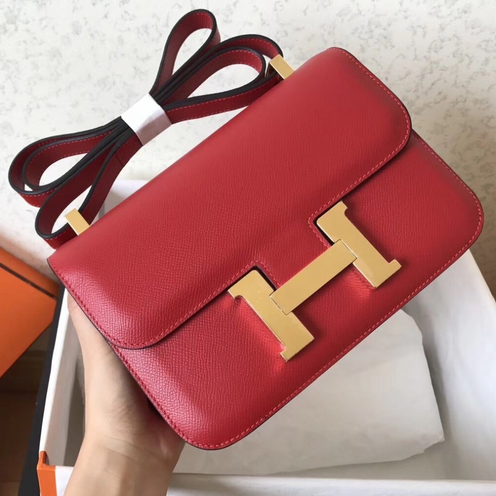 Hermes Epsom Constance 24cm Red Handmade Bag LDBS242047