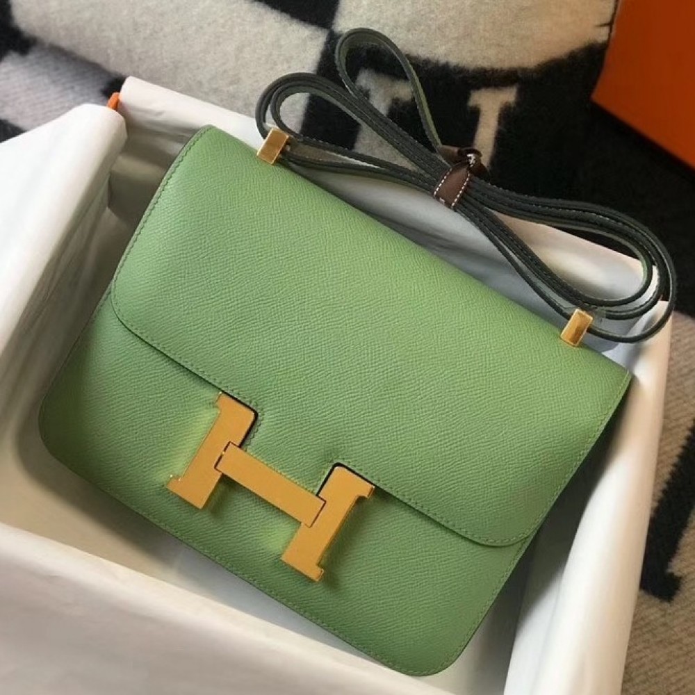 Hermes Epsom Constance 24cm Vert Criquet Handmade Bag LDBS242051