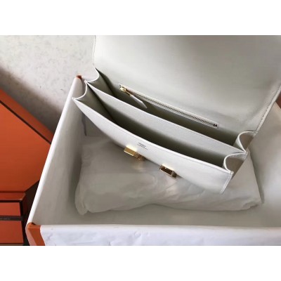 Hermes Epsom Constance 24cm White Handmade Bag LDBS242052