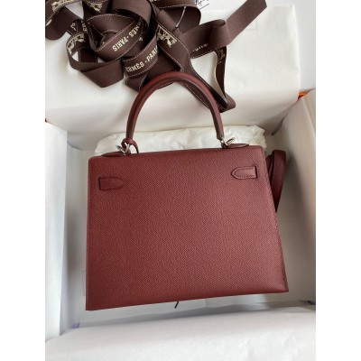 Hermes Epsom Kelly 25cm Sellier Handmade Bordeaux Baga LDBS242060