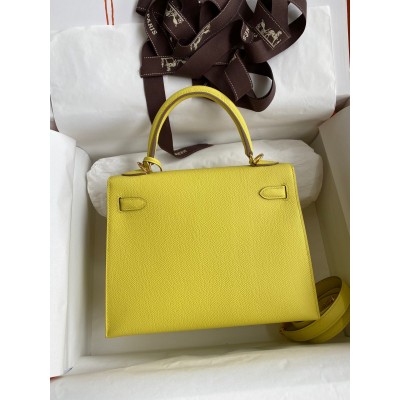 Hermes Epsom Kelly 25cm Sellier Handmade Lime Bag LDBS242067