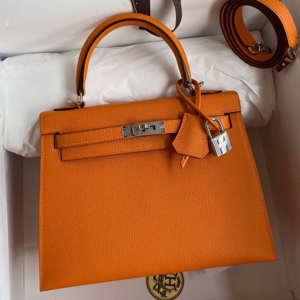 Hermes Epsom Kelly 25cm Sellier Handmade Orange Bag LDBS242068