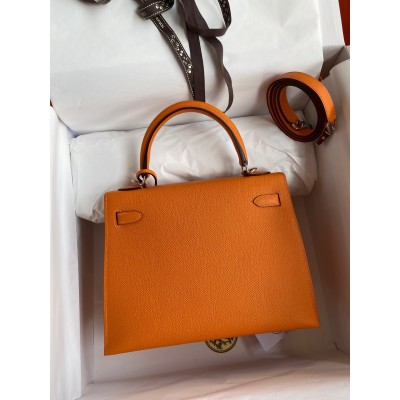 Hermes Epsom Kelly 25cm Sellier Handmade Orange Bag LDBS242068