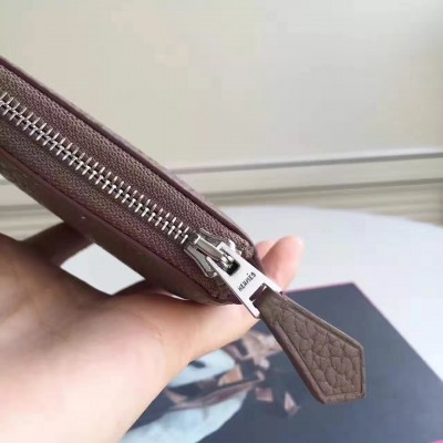 Hermes Etoupe Clemence Azap Zipped Wallet LDBS242076