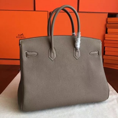 Hermes Etoupe Clemence Birkin 40cm Handmade Bag LDBS242077