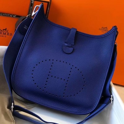 Hermes Evelyne III 29 Bag In Blue Electric Clemence Leather LDBS242083