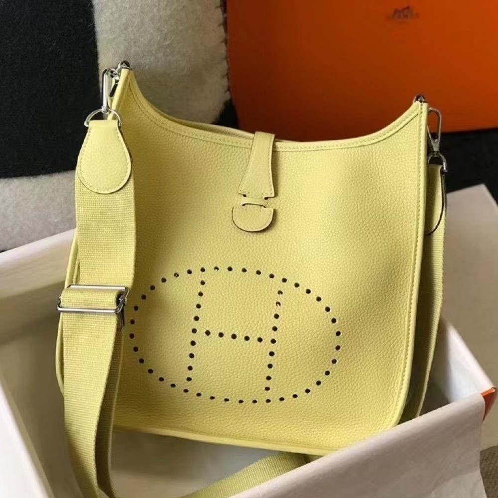 Hermes Evelyne III 29 Bag In Jaune Poussin Clemence Leather LDBS242090