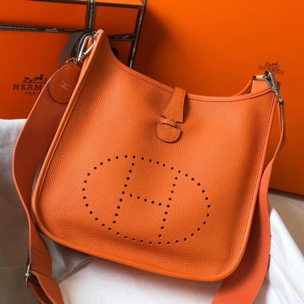 Hermes Evelyne III 29 Bag In Orange Clemence Leather LDBS242092