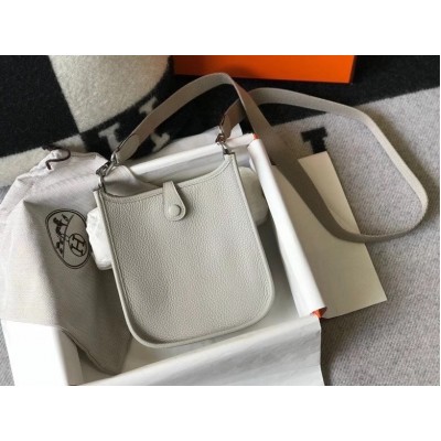 Hermes Evelyne III TPM Bag In Pearl Grey Clemence Leather LDBS242109