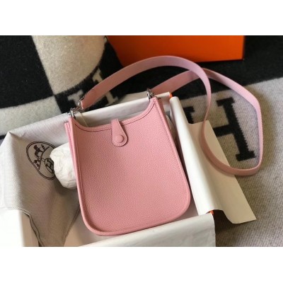 Hermes Evelyne III TPM Bag In Pink Clemence Leather LDBS242110