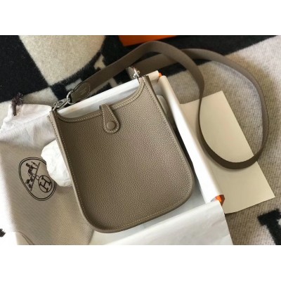 Hermes Evelyne III TPM Bag In Taupe Clemence Leather LDBS242111