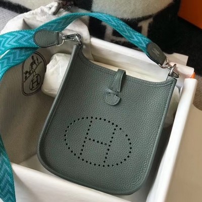 Hermes Evelyne III TPM Bag In Vert Amande Clemence Leather LDBS242113